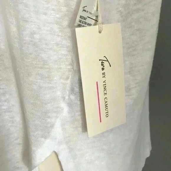 Two by Vince Camuto Linen Jersey Crotchet Top Sz L - Picture 6 of 8